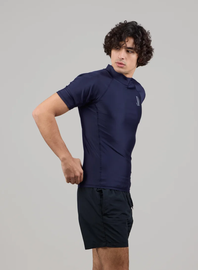 Just Nature Navy Blue Short Sleeve Rashguard for Men | Best Price UAE
